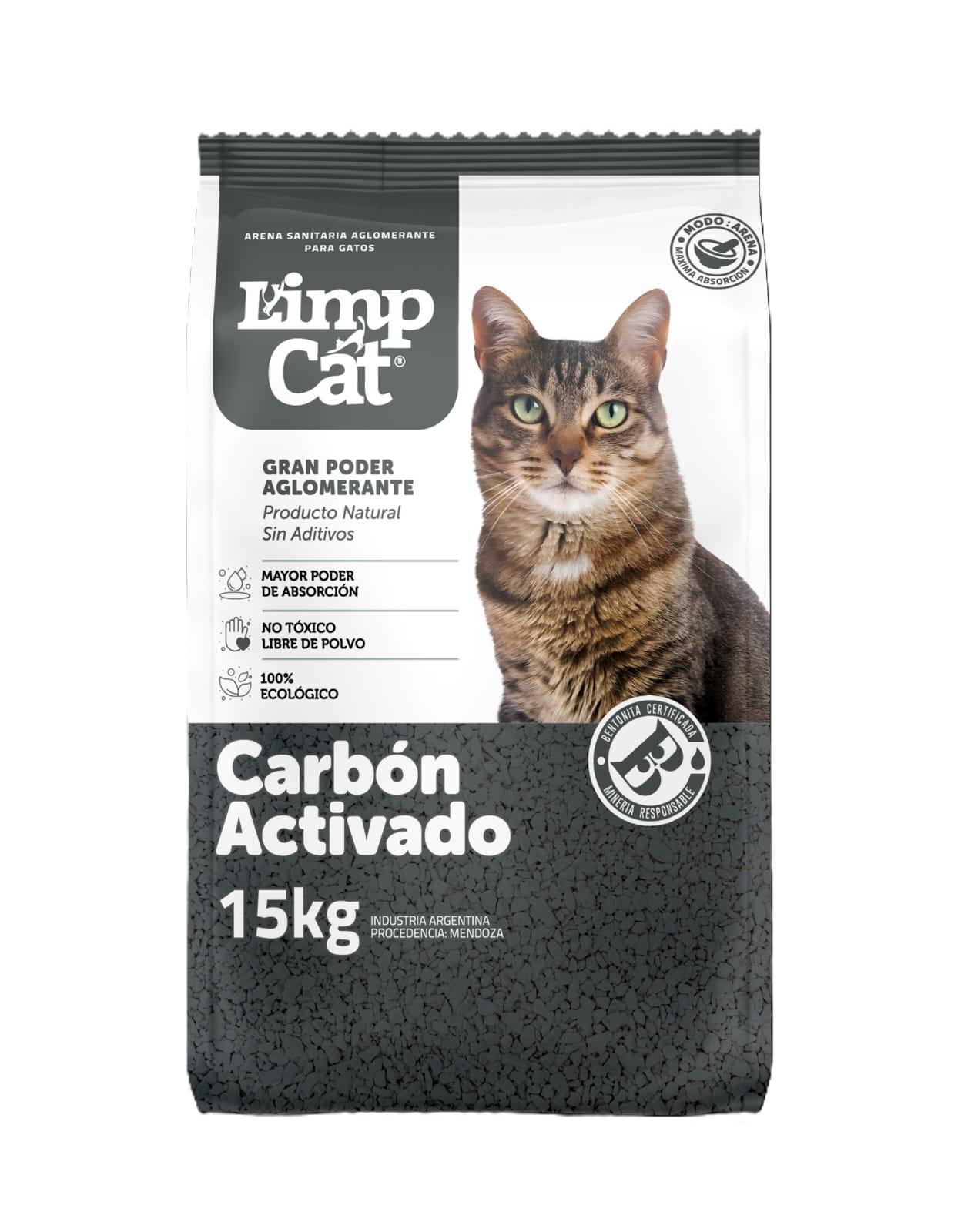 Piedras bentonita Limpcat x 15kg Carbon activado