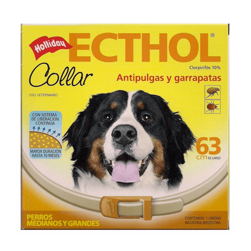 COLLAR ANTOPULGAS Y GARRAPTAS ECTHOL PERRO 63CM